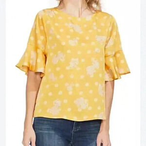Vince Camuto Elbow Flutter Sleeve Paisley Top Sz 1X